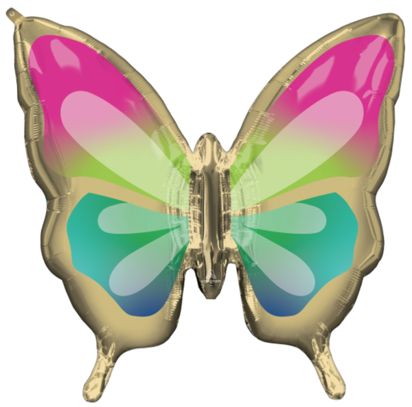 XL Folienballon Figur - Schmetterling gold - 76cm